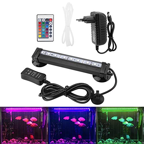 Zerodis LED Aquarium Light Unterwasser Aquarium Bubble Light mit Fernbedienung Unterwasserlampe Farbige LED-Lampe für Aquariumlicht (16 cm)