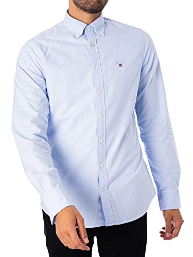 GANT Herren The Oxford Shirt Slim BD Hemd mit Button-Down-Kragen, Capri Blue, M