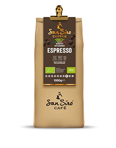 SanSiro® BIO Kaffeebohnen 1000g | ESPRESSO | Traditionelle Trommelröstung | 100% Arabica Bohnen | Säurearm | Geschenk-Idee