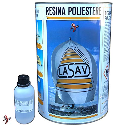 Flüssig-Polyesterharz, transparent, 2 Komponenten, für Boote, Gießformen, 5 Liter mit Katalysator