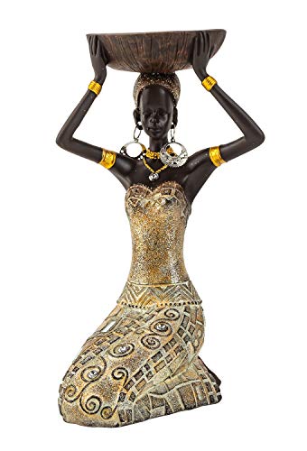 Lifestyle & More Moderne Skulptur Dekofigur Frau Afrikanerin Gold/braun Höhe 22 cm