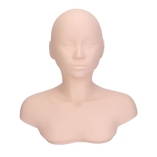 Übungs-Trainings-Mannequin-Kopf, Realistischer Weiblicher Mannequin-Kopf mit Schulter, Weiche, Komfortable Touch-Mannequin-Kopf-Modell-Display-Männchen-Kopf-Büste für Perücken,