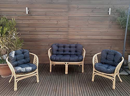 Mayaadi-Home Gartenbankauflagen 6 teiliges Sitzkissen-Set Sitzpolster für Gartengarnitur Set Steve Dunkelgrau JCG1