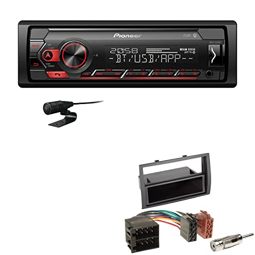 Pioneer MVH-S320BT 1-DIN Bluetooth Autoradio USB FLAC Spotify mit Einbauset passend für FIAT Ducato 2006-2011 schwarz