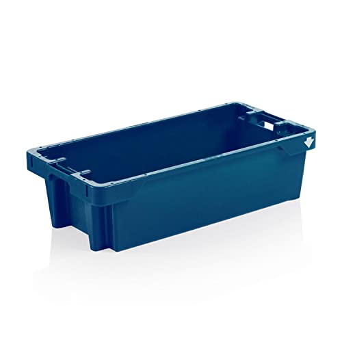 FIAP profifish FishBox 60 - Fischkasten - Behälter - Schmelzwasserablaufsystem - stapelbar - Volumen 60 Liter - Farbe blau - Fischverarbeitung - Fischzucht - Teichwirtschaft
