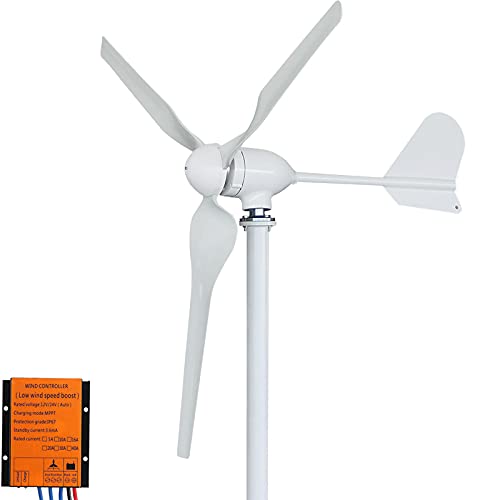 12 V 24 V 48 V Windturbine, 1000 W Windgenerator, horizontal, permanent, magnetisch, mit Laderegler MPPT für das Dach
