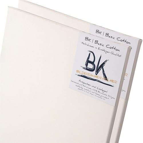 BK BILDERRAHMEN KOLMER 2 B.K. Basic LEINWÄNDE AUF KEILRAHMEN 50x150 cm | 100% Baumwolle, Qualitäts Malgrundierung, malfertige bespannte Keilrahmen zum Malen