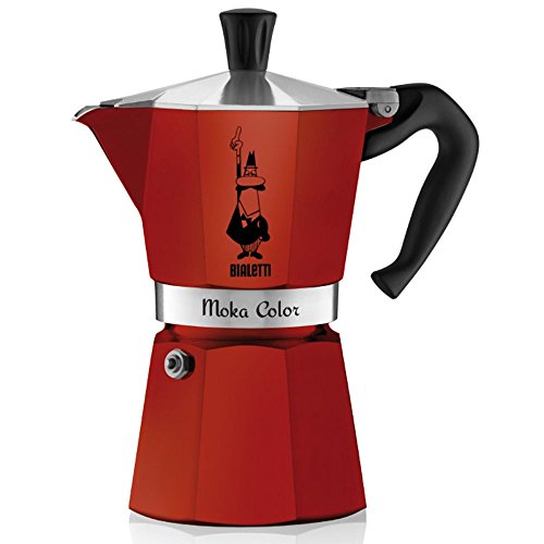 Bialetti Moka Espresso Maker 6 Cup, Red