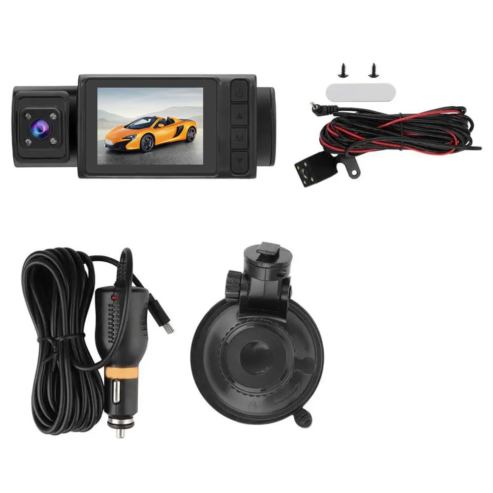 Lwaviwer 2-Autokamera mit 1080P-Bildschirm, Fahrrekorder mit Innenkamera, 24-Stunden-Parküberwachung