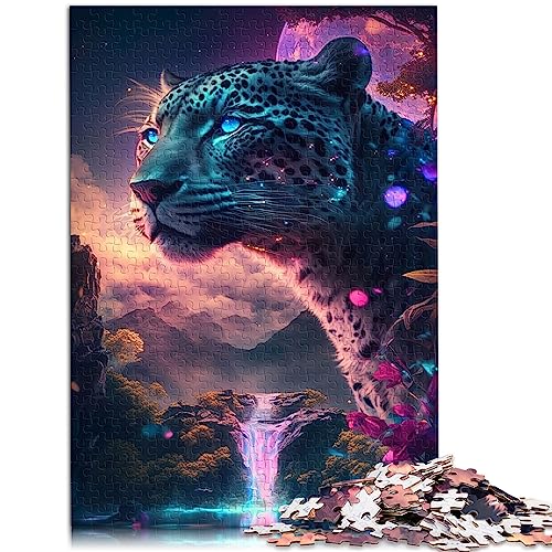 Wasserfall-Jaguar-Puzzle für Erwachsene und Kinder, 1000 Teile Holzpuzzle für Erwachsene, Geschenke, 19,7 x 29,5 Zoll