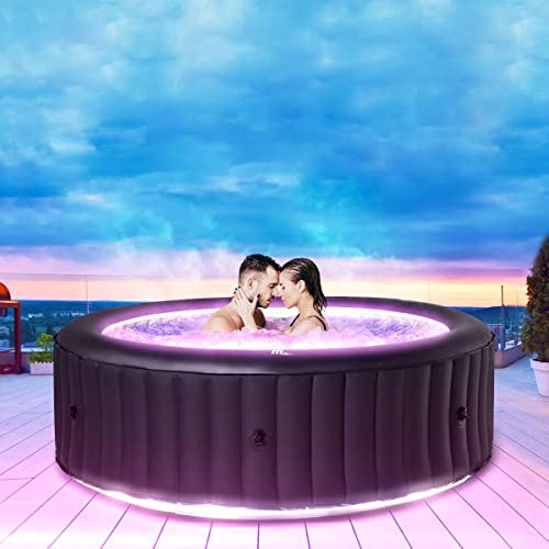 Miweba MSpa aufblasbarer Whirlpool 2021 Aurora U-AU06 Outdoor - inkl. LED RGB - für 6 Personen - 138 Düsen - 204 x 70 cm - Tüv GS geprüft - 930 Liter - Pool aufblasbar (Urban Aurora 6 Personen)