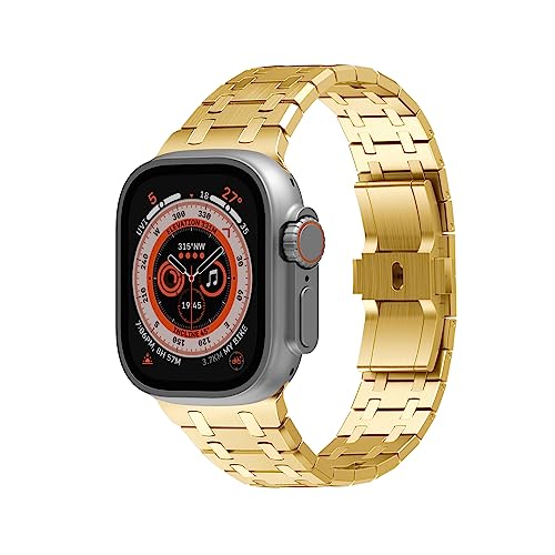 FXJHZH Luxus-Uhren-Modifikationsset, für Band 49 mm, 44 mm, 45 mm, 42 mm, Metallarmband, Metallband-Zubehör, für Iwatch Ultra 8, 7, 6, 5, 4 SE-Serie mit Werkzeug