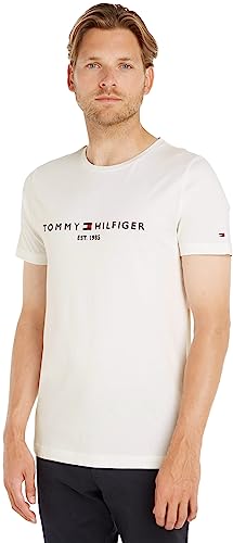 Tommy Hilfiger Herren Core Tommy Logo Tee T-Shirt, Grau (Cloud Htr 501), One Size (Herstellergröße: XXXL)