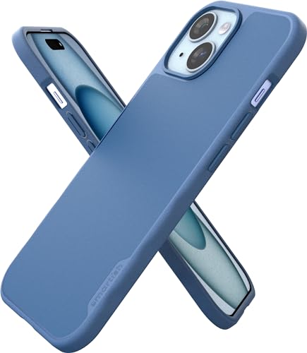 smartish Schutzhülle für iPhone 15, schlankes Design, Gripmunk, kompatibel mit MagSafe [leicht und schützend], dünne Griffigkeit, magnetische Hülle mit Mikrofaserfutter, Blau auf Grün