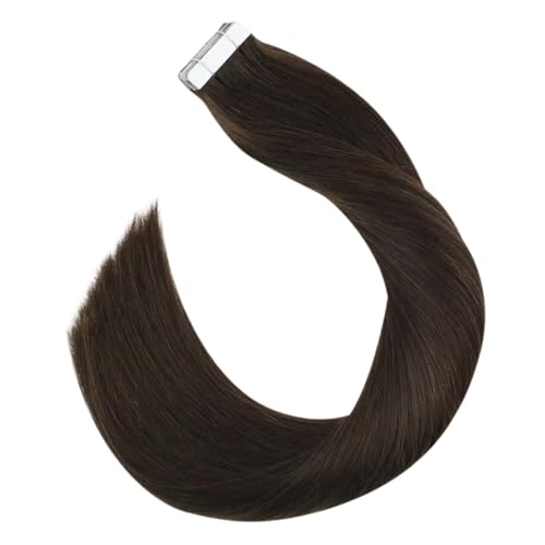 Tape-in-Haarverlängerungen aus echtem Echthaar for Cosplay, nahtloses Haar, gefärbtes Haar (Color : #2, Size : 40 PCS_18 INCHES)