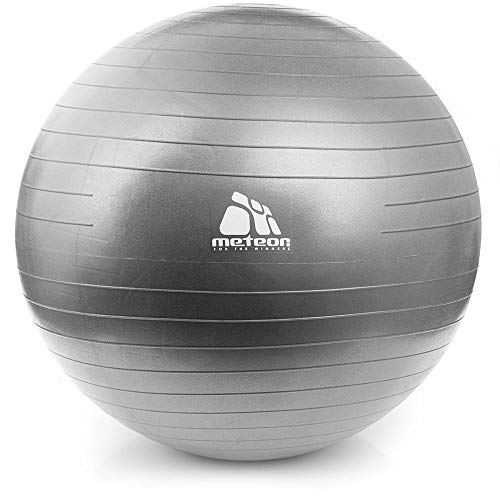 meteor Exercise Ball Fitness Ball Swiss Ball Extra Thick Anti-Slip Anti-Burst Heavy Duty Ball Chair Birthing Ball Yoga Pilates Gym Home Exercise Available in 4 Sizes: 55, 65, 75, 85cm Quick Pump