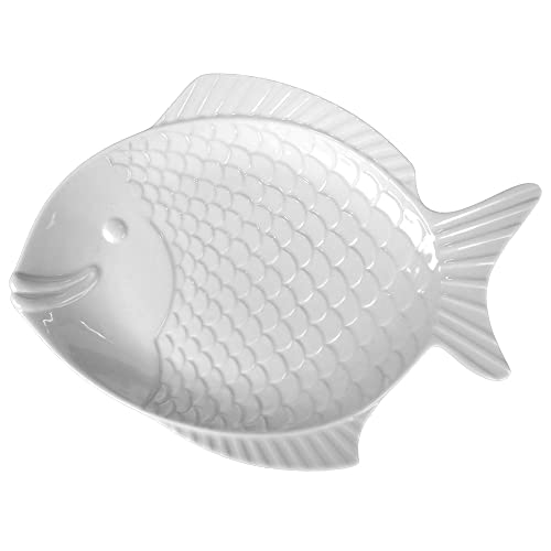 Holst Porzellan FISCH 50 Fischplatte/Fischteller "Nemo" 50 cm, weiß, 49 x 30.5 x 6 cm