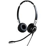 Jabra Biz 2400 II Quick Disconnect On-Ear Stereo Headset - Ultra noise-cancelling and Corded Lightweight Headphone with HD Voice and Soft Head Cushioning for Deskphones, Black