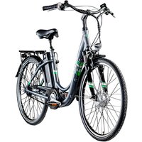 E Damenrad 26" E-Bike Pedelec Zündapp Green 3.7 Citybike Elektrofahrrad Fahrrad (anthrazit, 46 cm)