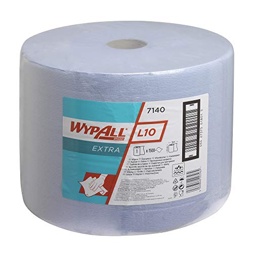 WypAll L10 Extra Wischtücher 7140 auf der Großrolle – 1 Rolle mit 1.500 blauen, 1-lagigen Wischtüchern