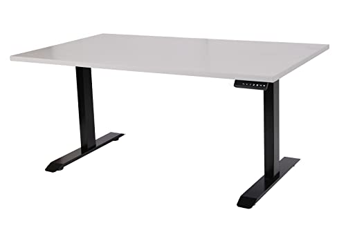 Schreibtisch stufenlos elektrisch höhenverstellbar BxTxH: 160x80x(64,5-129,5) cm schwarz, mit Memory-Funktion inkl. Tischplatte Stärke 2,5 cm (Stischgestell, Steh-Sitz Tisch) Szagato