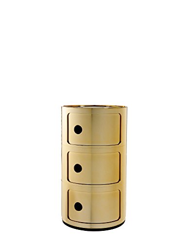 Kartell Componibili, 3 Elements, Gold, Runde Basis