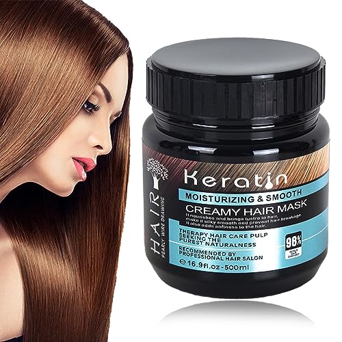 Donubiiu Heykomi Keratin Cream Hair Mask For Damaged Frizzy Hairs, Shiny Hair Repair Mask, Keratin Cream Hair Mask, Smoothing Hair Mask Keratin Revitalizing Cream Conditioner (1PCS)
