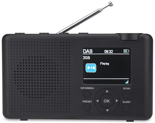 Reflexion TRA-23DAB Tragbares DAB-Radio mit Akku(UKW, DAB, DAB+, RDS, Farbdisplay, Bluetooth, Kopfhöreranschluss) schwarz