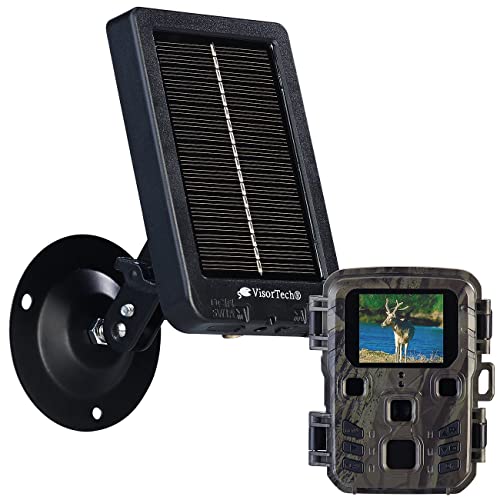 VisorTech Fotofalle Wildkamera: Full-HD-Wildkamera mit PIR-Sensor, Nachtsicht, inkl. Akku-Solarpanel (Wildkamera Infrarot)