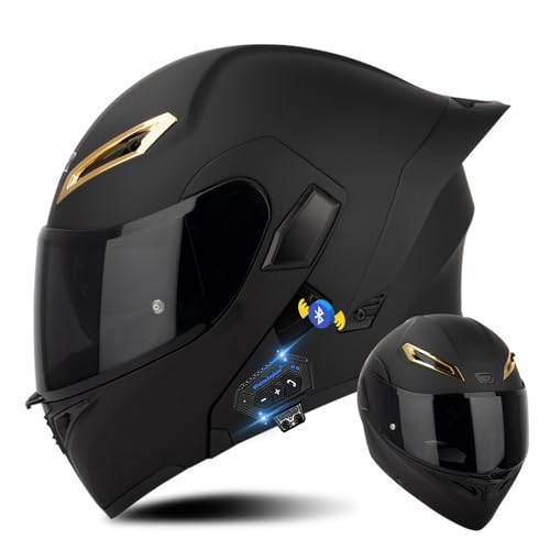 Klapphelm mit Bluetooth, Bluetooth Integralhelm Motorradhelm mit Doppelvisier, ECE Zertifiziert Lila Helm für Erwachsene Frauen Männer Hohe Qualität Helm, Roller-Mofa -Moped-Helm