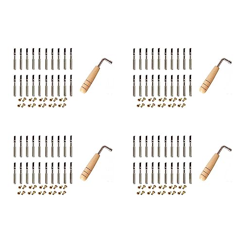 Yangyou 80 Teilige Stimm Nägel und 80 Teilige Nieten mit L-Förmigem Stimm Schlüssel für Lyre Harfe Kleine Harfe Musical Saiten Instrument