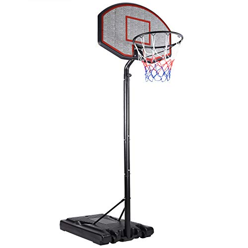 Deuba Mobiler Basketballkorb mit Rollen verstellbare Korbhöhe 257 - max. 305cm Wettkampfhöhe Basketball WM Ständer Hoop Stand komplett