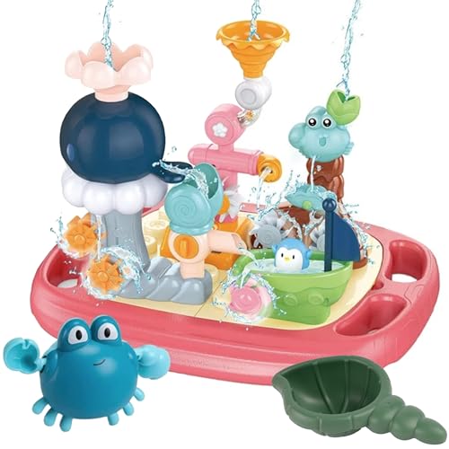 MalPlay Baby Badespielzeug Wasserpark, Schwimmbrett, Lernspielzeug, Badewannenspielzeug Set, Dusche Spielzeug für Kleinkinder, Kinder ab 3 Jahren