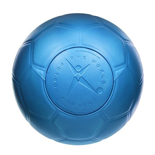 one world Play Project Futbol - Unzerstörbarer Fußball ohne Platzen oder Luftverlust - ungiftig - Blau - Größe 4