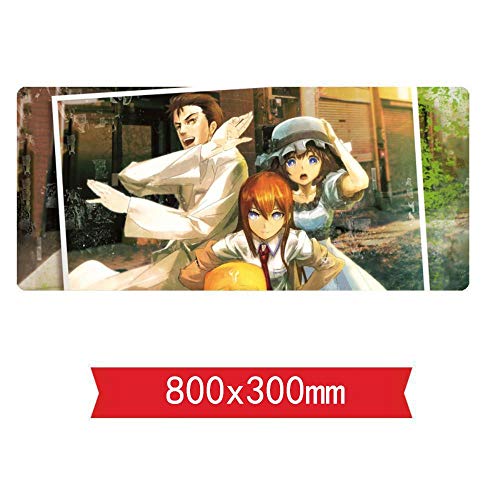 IGIRC Mauspad,Steins Gate 800x300mm Extra Large Mouse Pad,Gaming Mousepad, Anti-Slip Natural Rubber Gaming Mouse Mat with 3mm   Locking Edge, J
