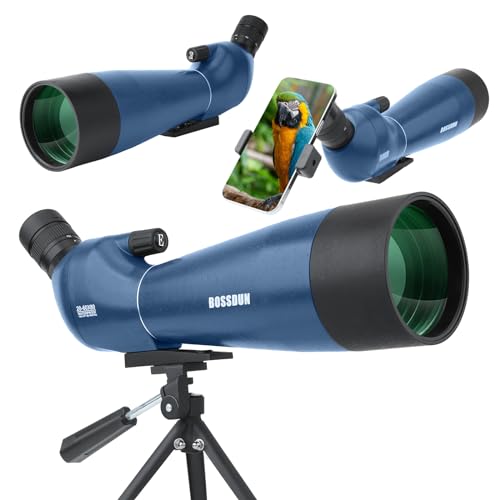 20-60X80 Spektiv, Wasserdichtes HD Spektiv mit Stativ, Tragetasche und Smartphone-Adapter für Vogelbeobachtung Bogenschießen Besichtigung Sterne beobachten Camping