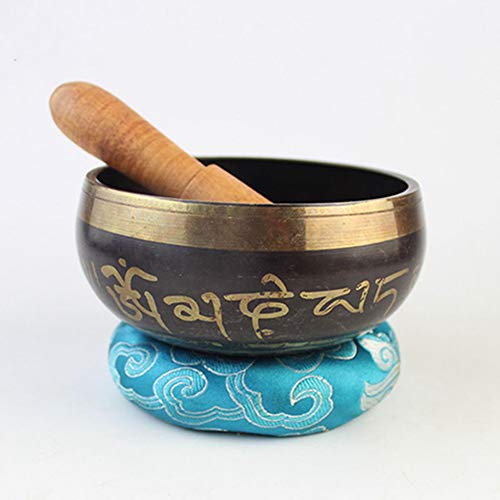 Egurs Klangschale Handgemachtes Tibetische Messing Klangschale Schüssel Brahma Bowl für Buddhistische Meditation Yoga 8.5cm