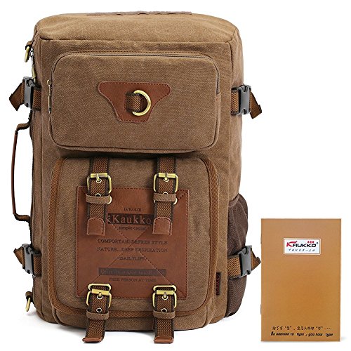 Rucksacke Herren Vintage Military Canvas Rucksäcke Retro Wanderrucksack Hiking Backpack Kaukko 3 Way Multifunktionsrucksack Schulrucksack für Outdoor Reisen Wandern mit Großer Kapazität (Khaki-D)