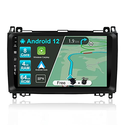 JOYX Android 10 Autoradio Passt für Benz Viano/Sprinter/W906 - [4G64G] - Eingebaut DSP/Carplay/Android Auto - LED Rückfahrkamera Canbus KOSTENLOS - 2.5D 9 Zoll - Mit Lenkradsteuerung 4G WiFi BT5.0 DAB