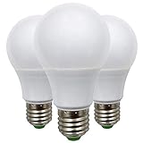 LED-Leuchtmittel, 7 W, E27, Edison-Schraube, entspricht 60 W, A70 ES, 12 V, Niederspannung, ideal für Solarbeleuchtung, Boot, Wohnmobil, Innenbeleuchtung, Warmweiß, 2700 K, 3 Stück