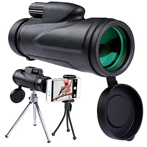 Hochleistungs-Nachtsichtgerät für den Außenbereich, 12 x 50 Bak4 HD, kompaktes tragbares Monokular, Zielfernrohr mit Kompass und Stativ für die Vogelbeobachtung im Freien usw