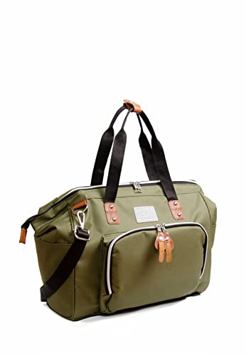 Fume London Baby Bag - Moderne Mom bag mit mehreren Taschen, Baby Wickeltasche, Diaper Bag, Stilvolle Kliniktasche, Baby Reisetasche, Multifunktionale Baby taschen für Mama und Papa (Khaki)