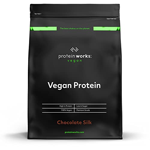 Veganes Proteinpulver | 100% pflanzlich & natürlich | Glutenfrei | Null Tierquälerei | Fettarmer Shake | THE PROTEIN WORKS | Chocolate Silk | 1kg