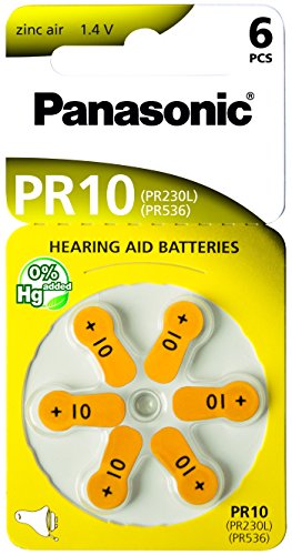 60 Stück (10 Blister) Panasonic Typ 10 Hörgerätebatterie Zinc Air P10 PR70 ZL4 mit 2 Stück LUXTOR® Reinigungstücher für Hörgeräte und Otoplastiken