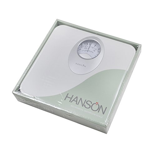 Hanson H61 Mechanische Badezimmerwaage mit Vergrößerter Anzeige, Weiß - H61