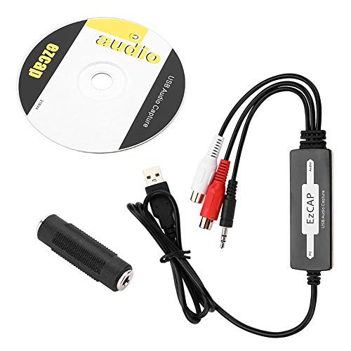 Tangxi USB Audio Capture Card Audio Sound Grabber Recorder für Plattenspieler Kassetten auf MP3/WAV, Zweikanal-Stereo-Audio
