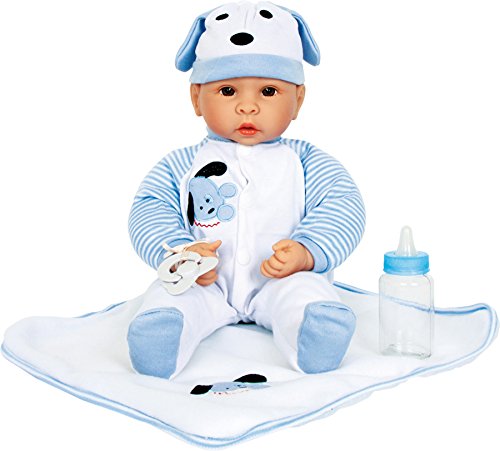 small foot 2736 Baby-Puppe "Benno", inkl. Zubehör: Decke, Mütze, Strampler und Flasche, ab 2 Jahren