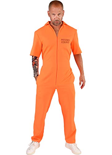 narrenkiste M219257-XS-S orange Herren Prisoner-Gauner Kostüm Overall Gr.XS-S=46-48