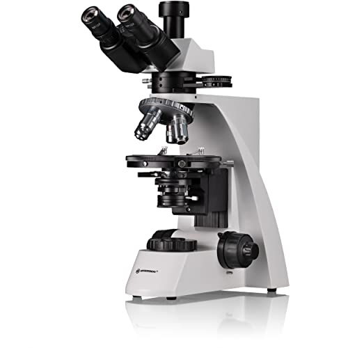 Bresser professionelles trinokulares Polarisations-Mikroskop Science MPO-401 40x-1000x Vergrößerung, planachr. Objektive, drehbarer Objekttisch, voll polarisierbare Beleuchtung, Kameratubus