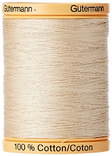 Gutermann 800m/875 yd Natural Cotton Thread Solids, Burlap Beige, 800C-927